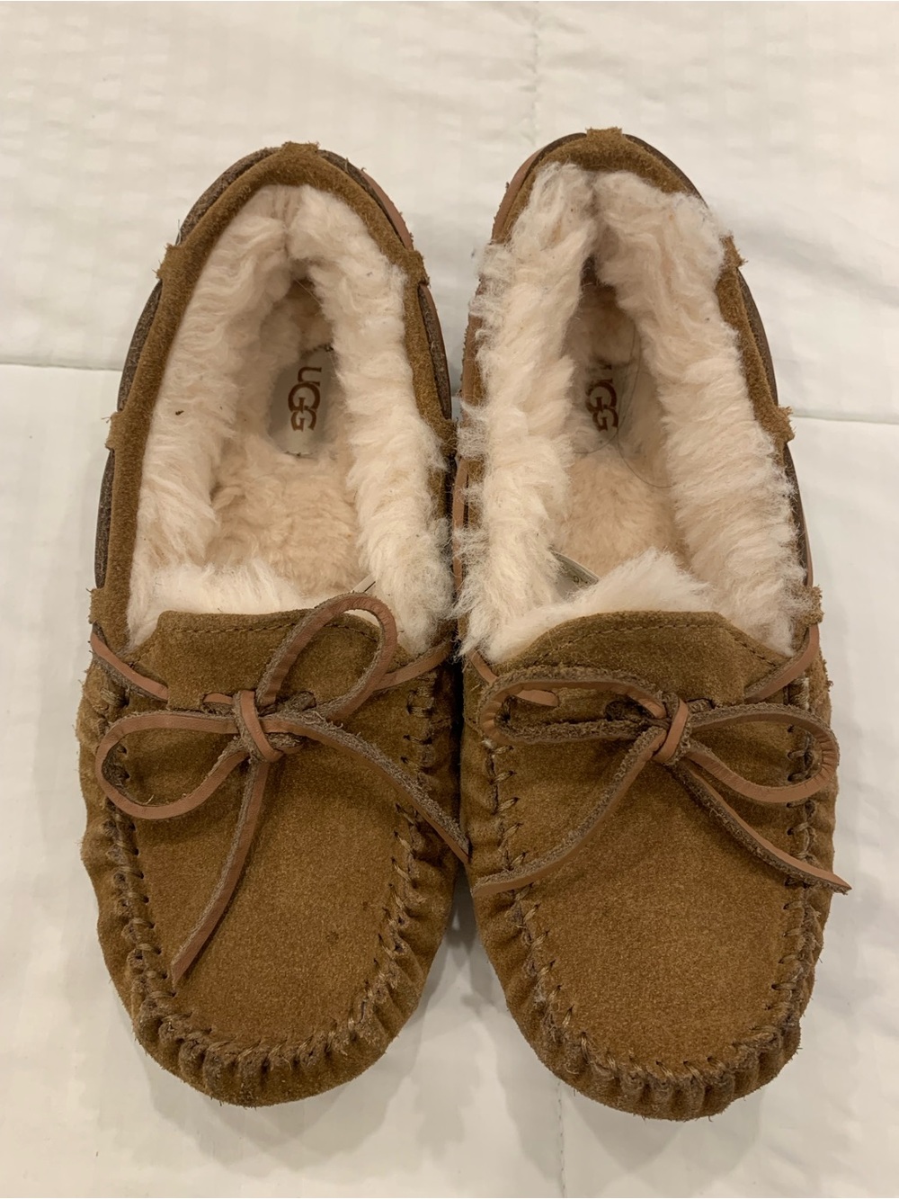 UGG Women's Chestnut Suede Shearling-Lined Moccasin